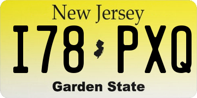 NJ license plate I78PXQ