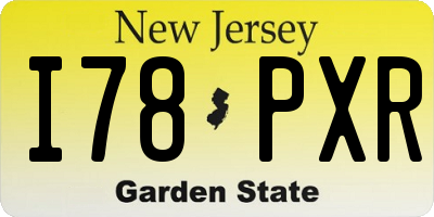 NJ license plate I78PXR