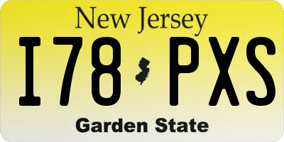 NJ license plate I78PXS