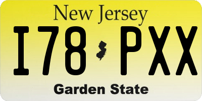 NJ license plate I78PXX
