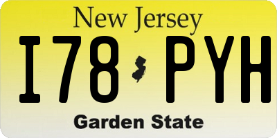 NJ license plate I78PYH