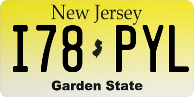 NJ license plate I78PYL
