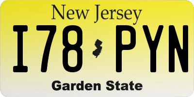 NJ license plate I78PYN