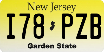 NJ license plate I78PZB