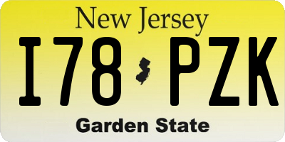 NJ license plate I78PZK