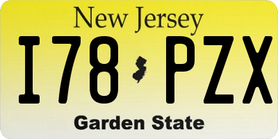 NJ license plate I78PZX
