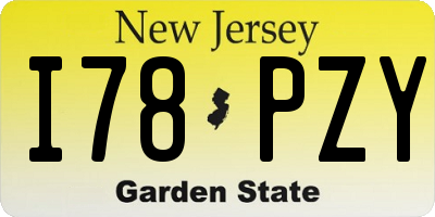 NJ license plate I78PZY