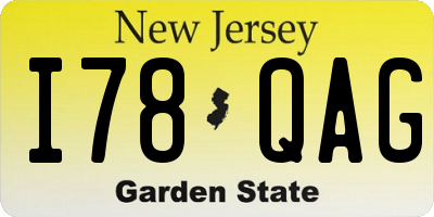 NJ license plate I78QAG