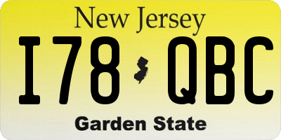 NJ license plate I78QBC