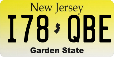 NJ license plate I78QBE
