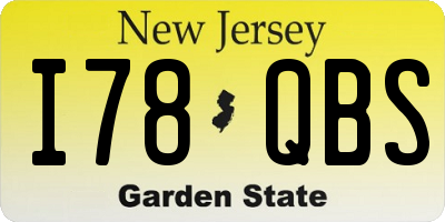 NJ license plate I78QBS