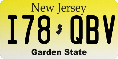 NJ license plate I78QBV