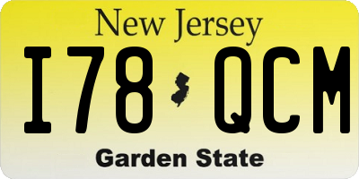 NJ license plate I78QCM