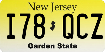 NJ license plate I78QCZ