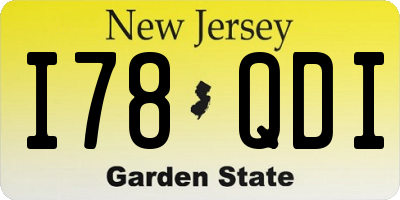 NJ license plate I78QDI