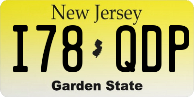 NJ license plate I78QDP