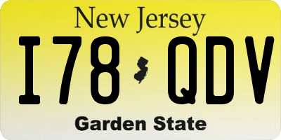 NJ license plate I78QDV
