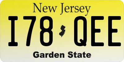 NJ license plate I78QEE