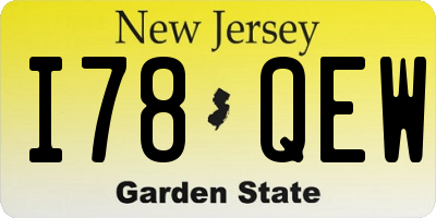 NJ license plate I78QEW