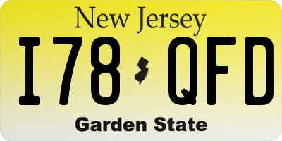 NJ license plate I78QFD