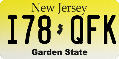NJ license plate I78QFK
