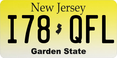 NJ license plate I78QFL