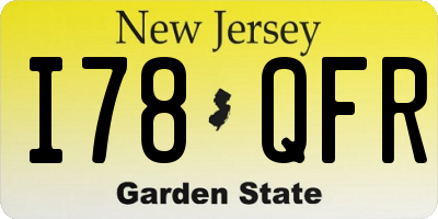 NJ license plate I78QFR