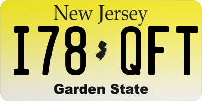 NJ license plate I78QFT