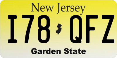 NJ license plate I78QFZ