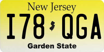 NJ license plate I78QGA