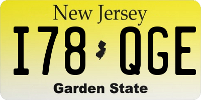 NJ license plate I78QGE