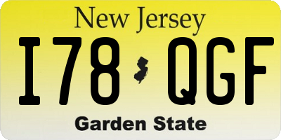 NJ license plate I78QGF