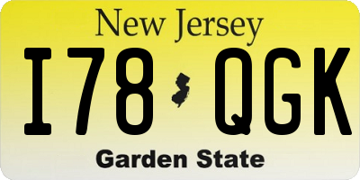 NJ license plate I78QGK