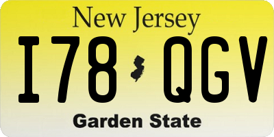 NJ license plate I78QGV