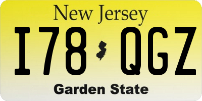 NJ license plate I78QGZ