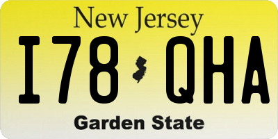 NJ license plate I78QHA