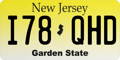 NJ license plate I78QHD