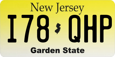NJ license plate I78QHP