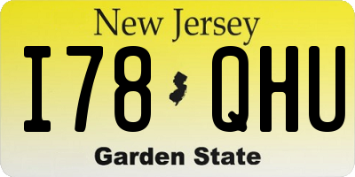 NJ license plate I78QHU