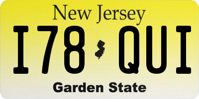 NJ license plate I78QUI