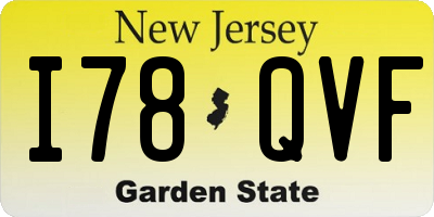 NJ license plate I78QVF