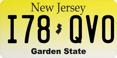 NJ license plate I78QVO