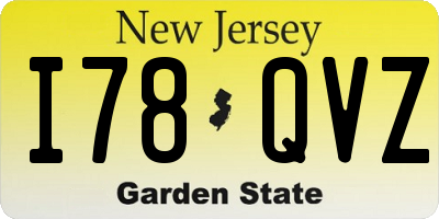 NJ license plate I78QVZ