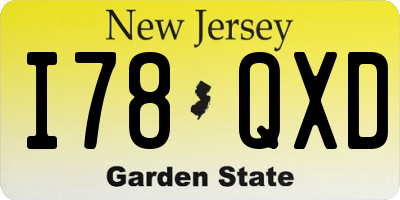 NJ license plate I78QXD