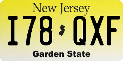 NJ license plate I78QXF