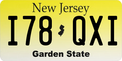 NJ license plate I78QXI