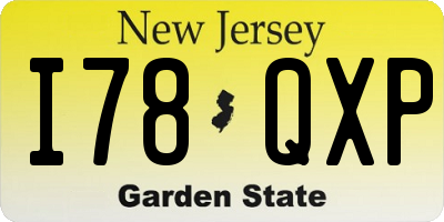 NJ license plate I78QXP