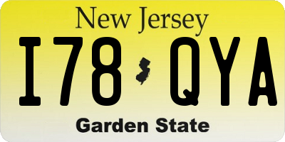 NJ license plate I78QYA