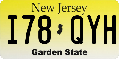 NJ license plate I78QYH
