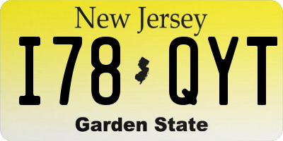 NJ license plate I78QYT